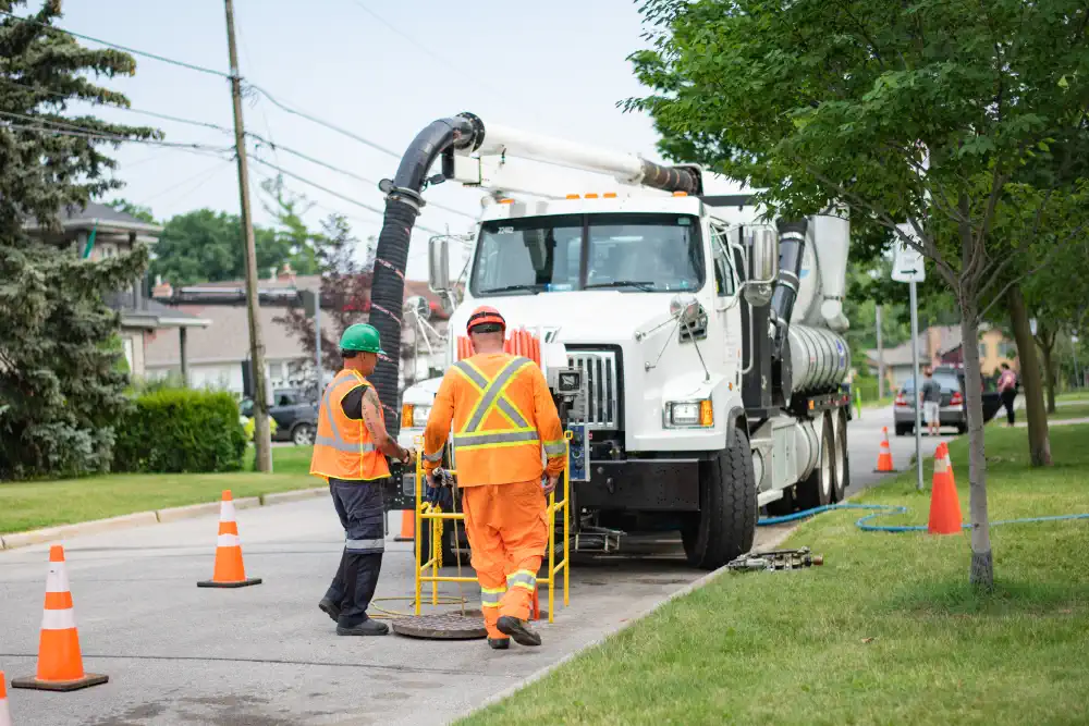 Staff setting up equipment on roadside
